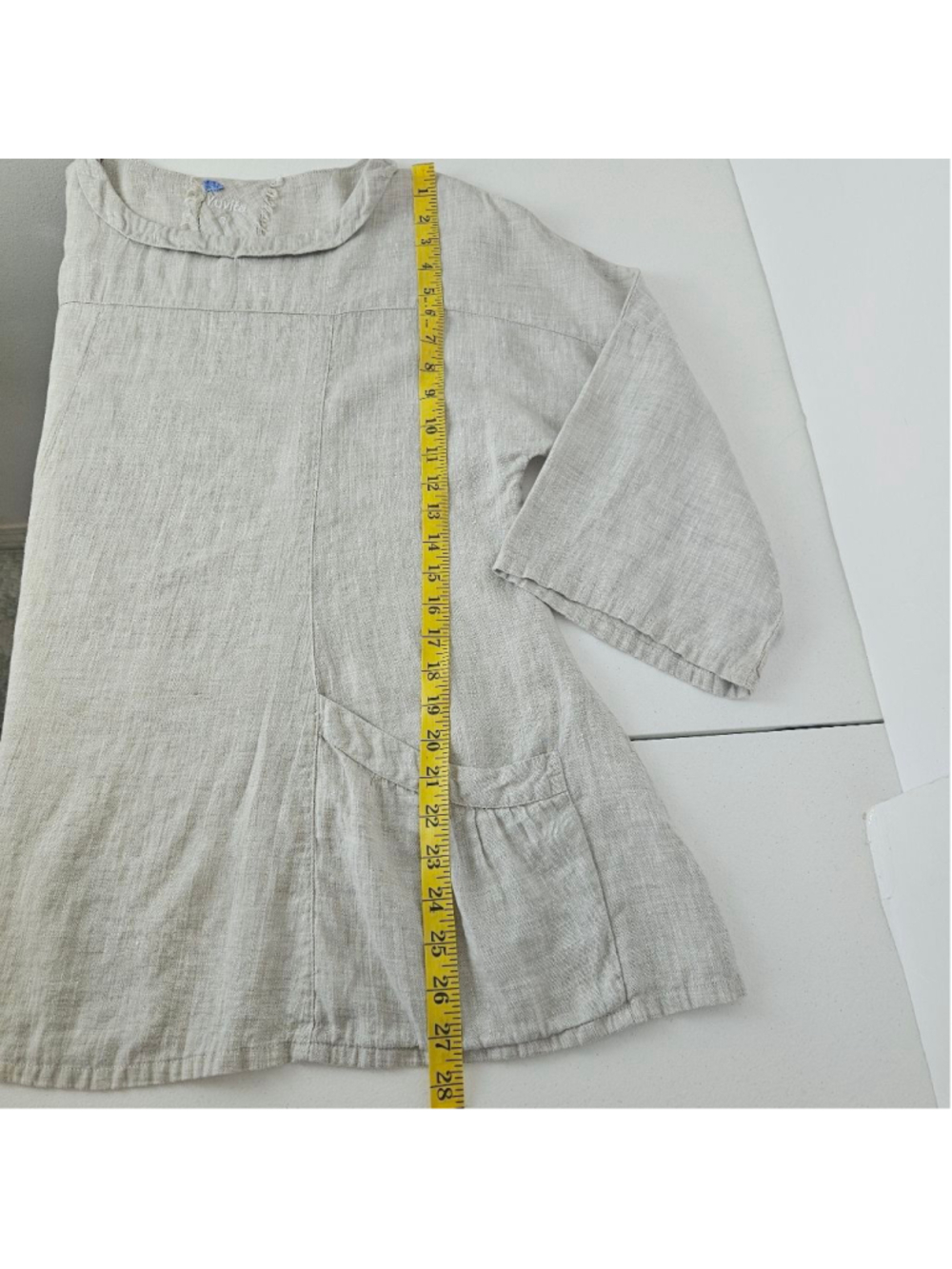Yuvita 100% Linen Tunic Top with Pockets Size S Lagenlook Made in Europe - Picture 8 of 8